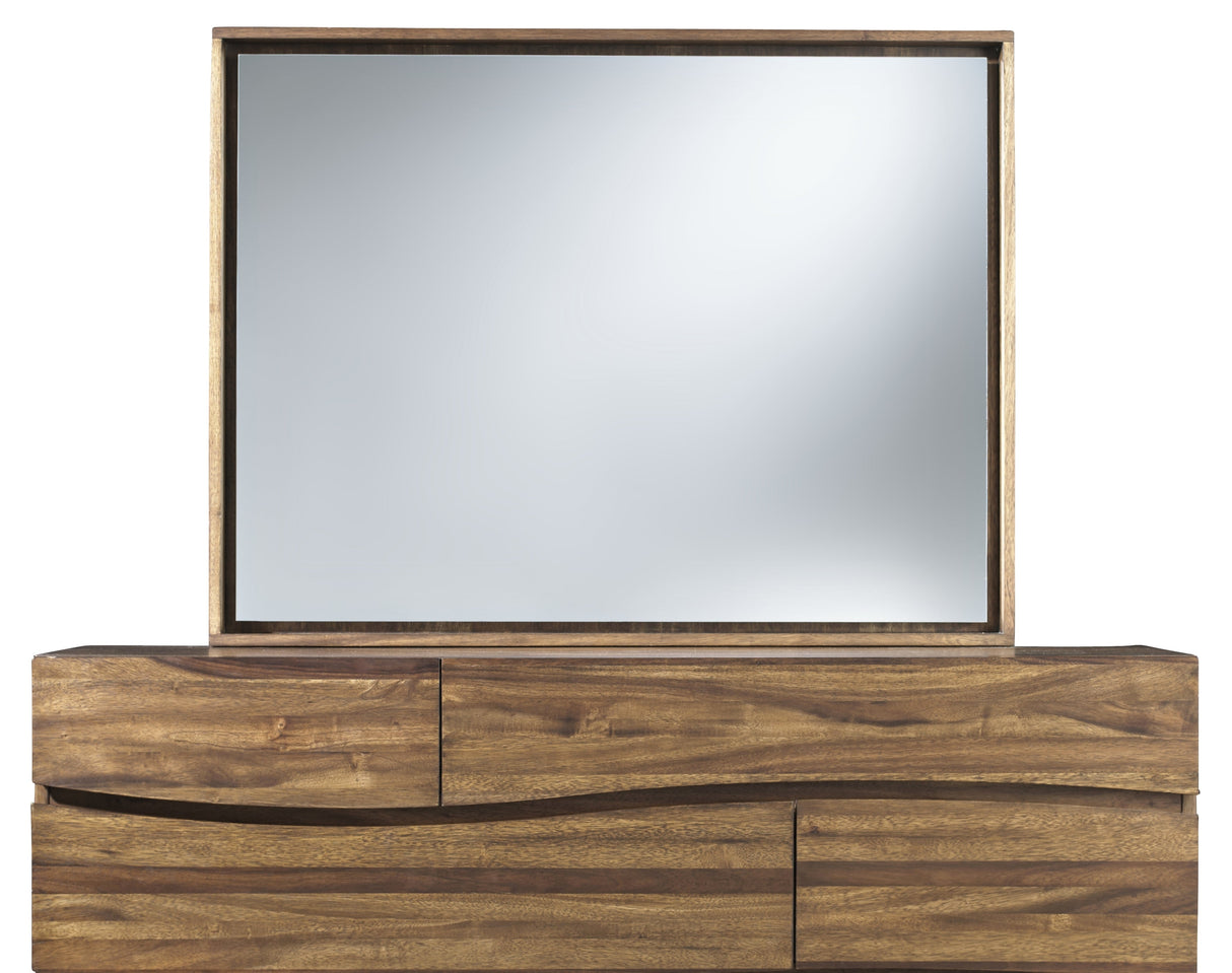 Ocean Solid Wood Floating Glass Mirror in Natural Sengon by Modus Furniture at Eve Furniture