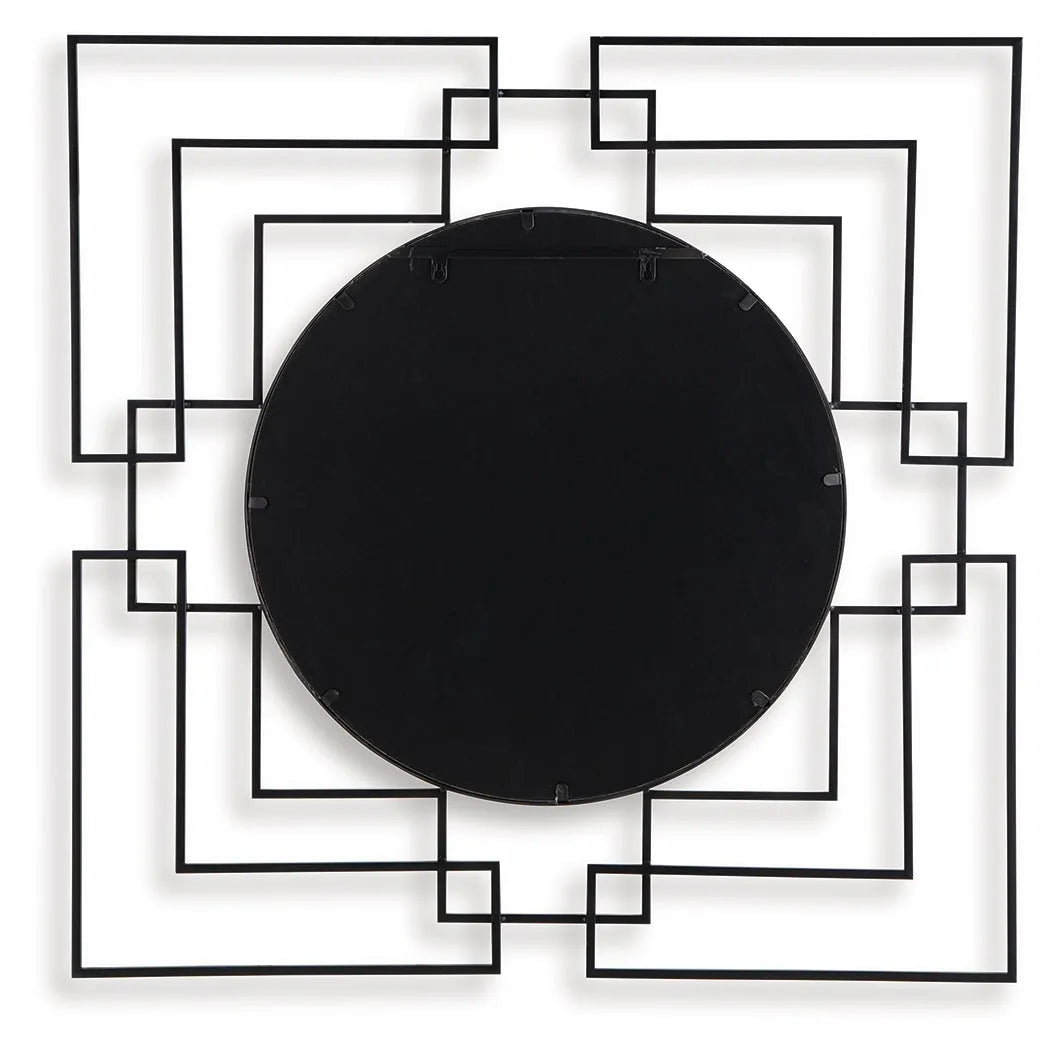Oceanal Black/Gold Finish Accent Mirror by Ashley at Eve Furniture