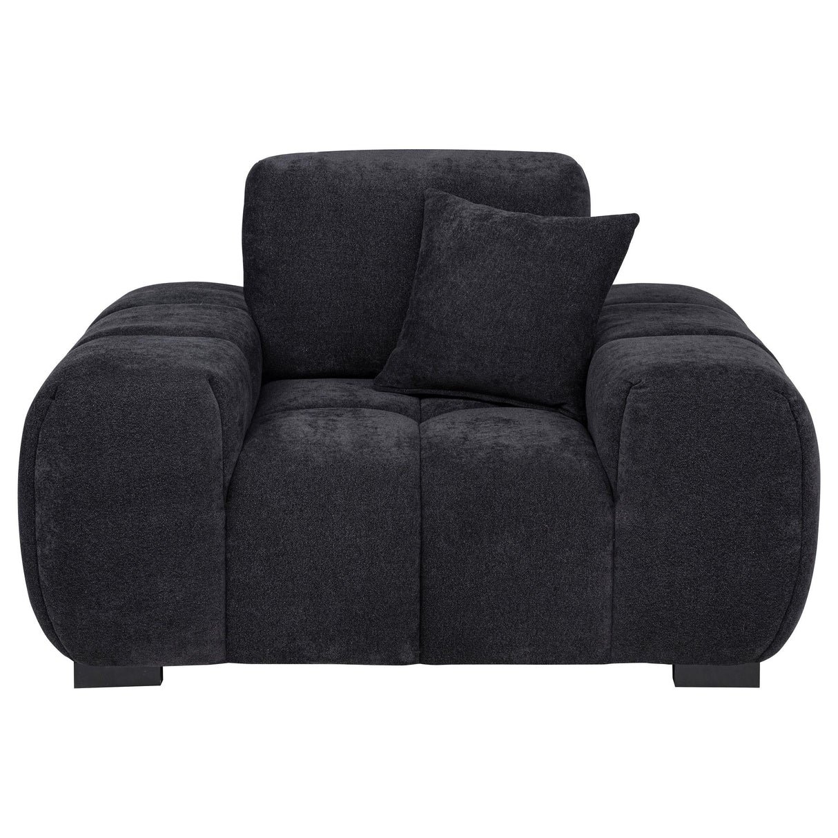 Octavia Black Fabric Upholstered Track Arm Accent Chair by Coaster at Eve Furniture