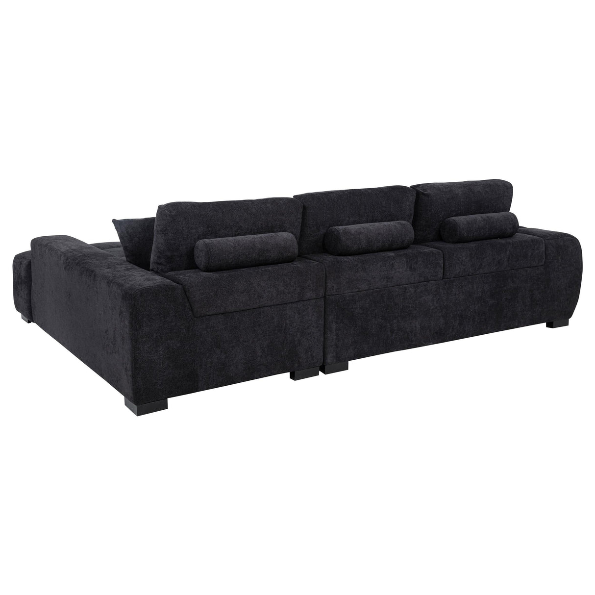 Octavia Black Fabric Upholstered Track Arm Sectional Sofa by Coaster at Eve Furniture