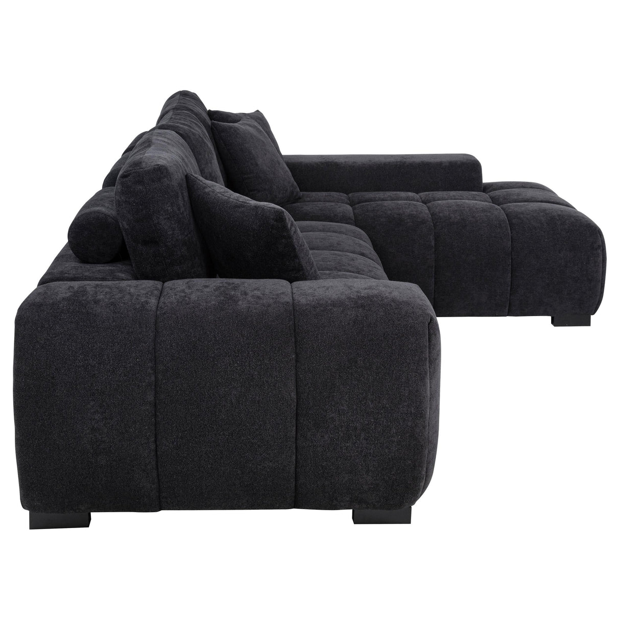 Octavia Black Fabric Upholstered Track Arm Sectional Sofa by Coaster at Eve Furniture