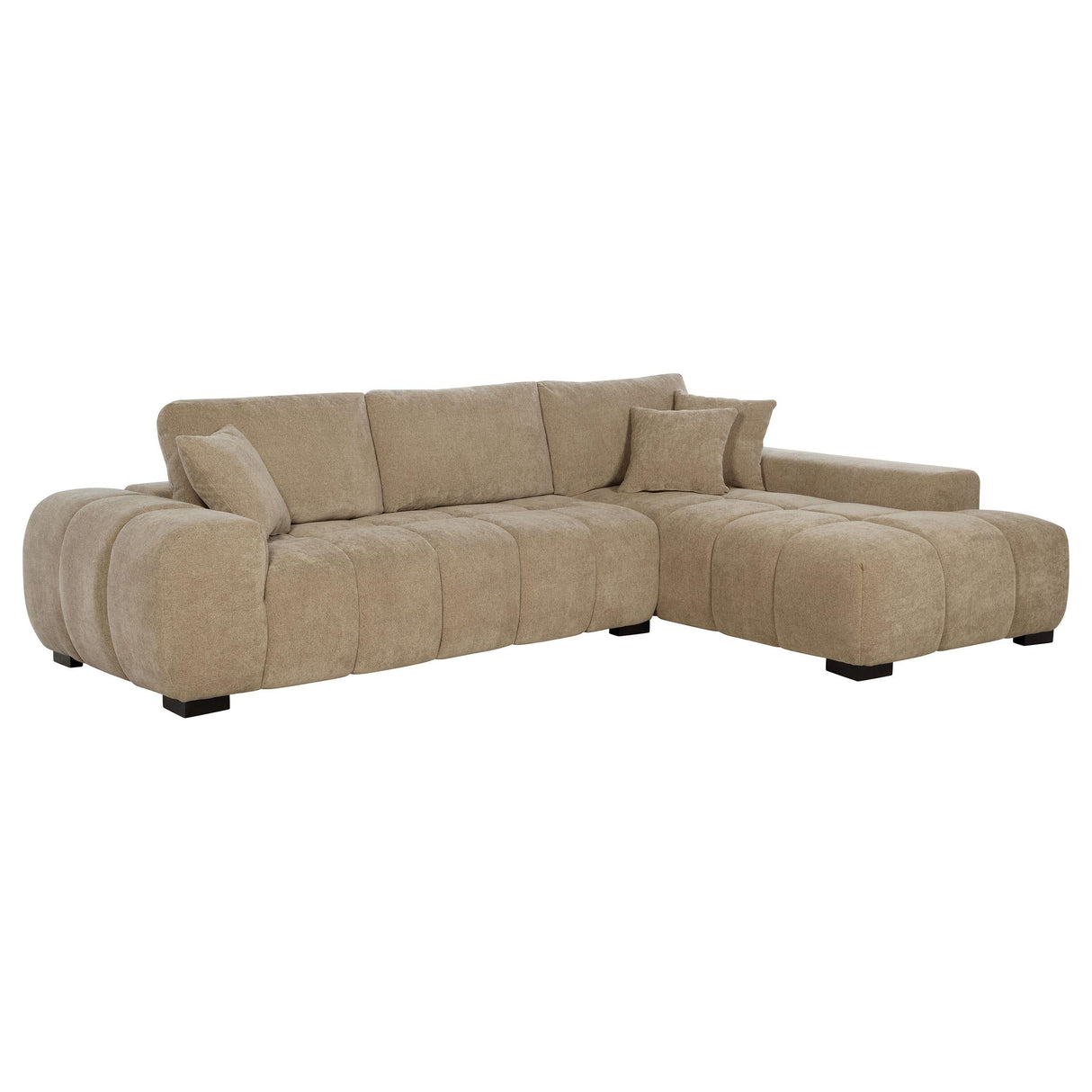 Octavia Camel Upholstered Sectional Chaise Sofa by Coaster at Eve Furniture