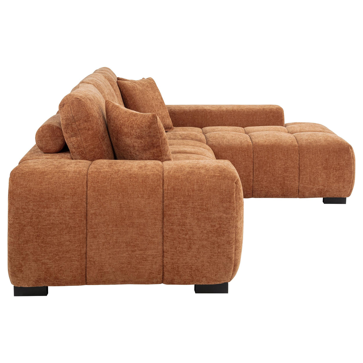 Octavia Orange Fabric Upholstered Sectional Chaise Sofa by Coaster at Eve Furniture