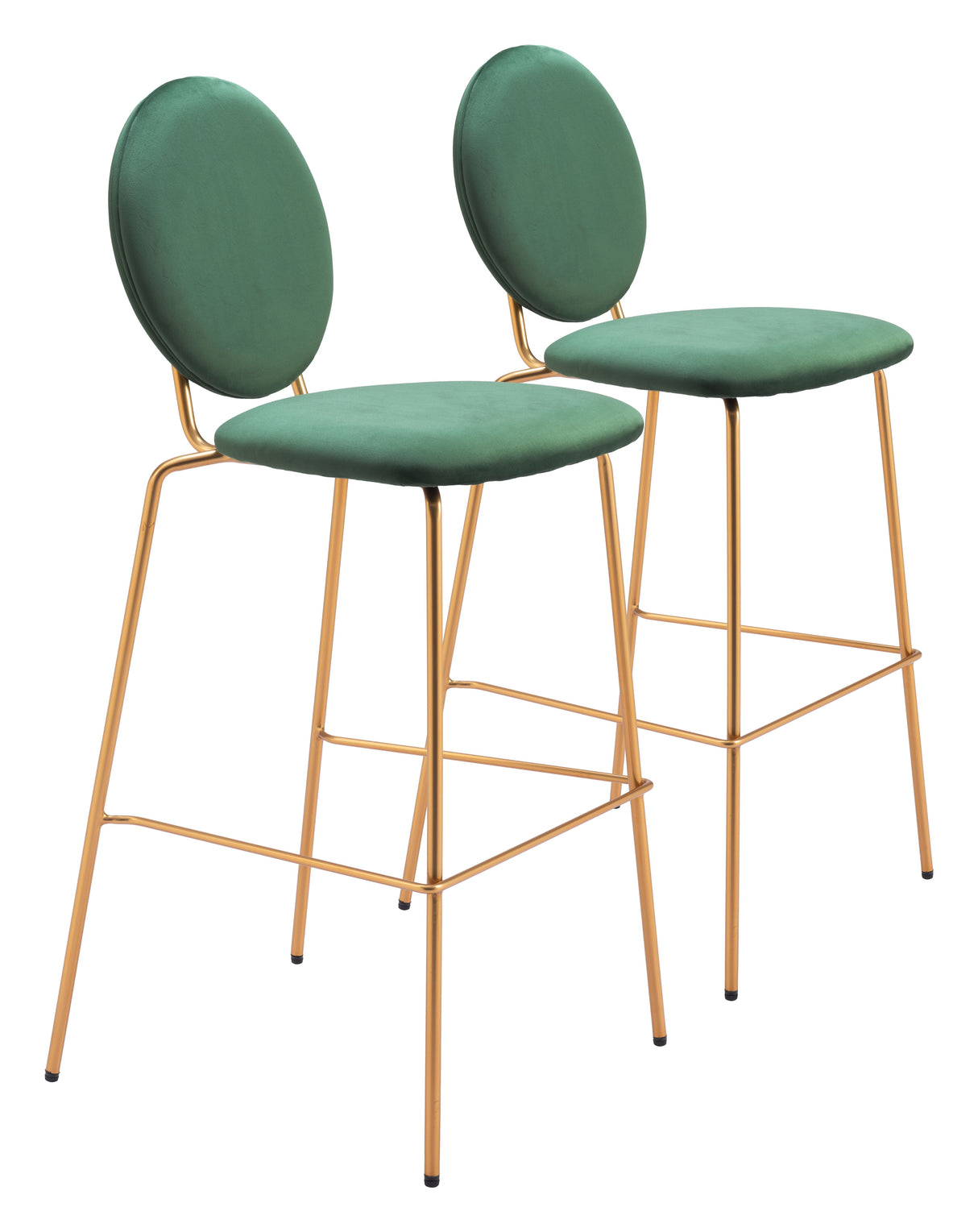 Odessa Green & Gold Barstool (Set of 2) by Zuomod at Eve Furniture