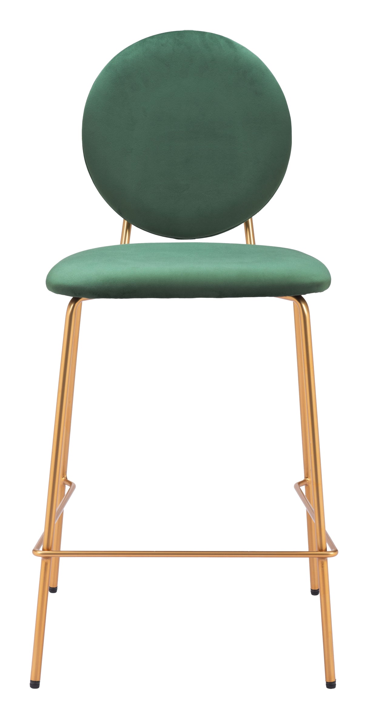 Odessa Green & Gold Counter Stool (Set of 2) by Zuomod at Eve Furniture