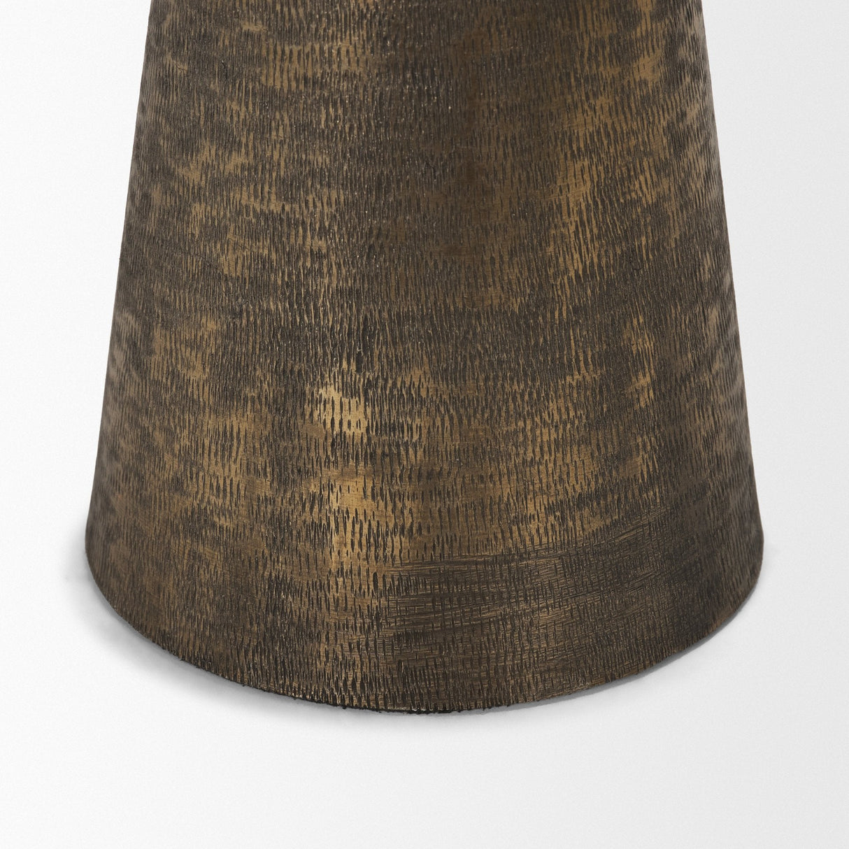 Odilia Large Textured Antiqued Gold Metal Geometric Pillar Candle Holder by Mercana at Eve Furniture