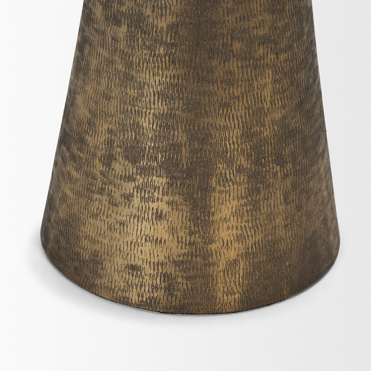 Odilia Small Textured Antiqued Gold Metal Geometric Pillar Candle Holder by Mercana at Eve Furniture