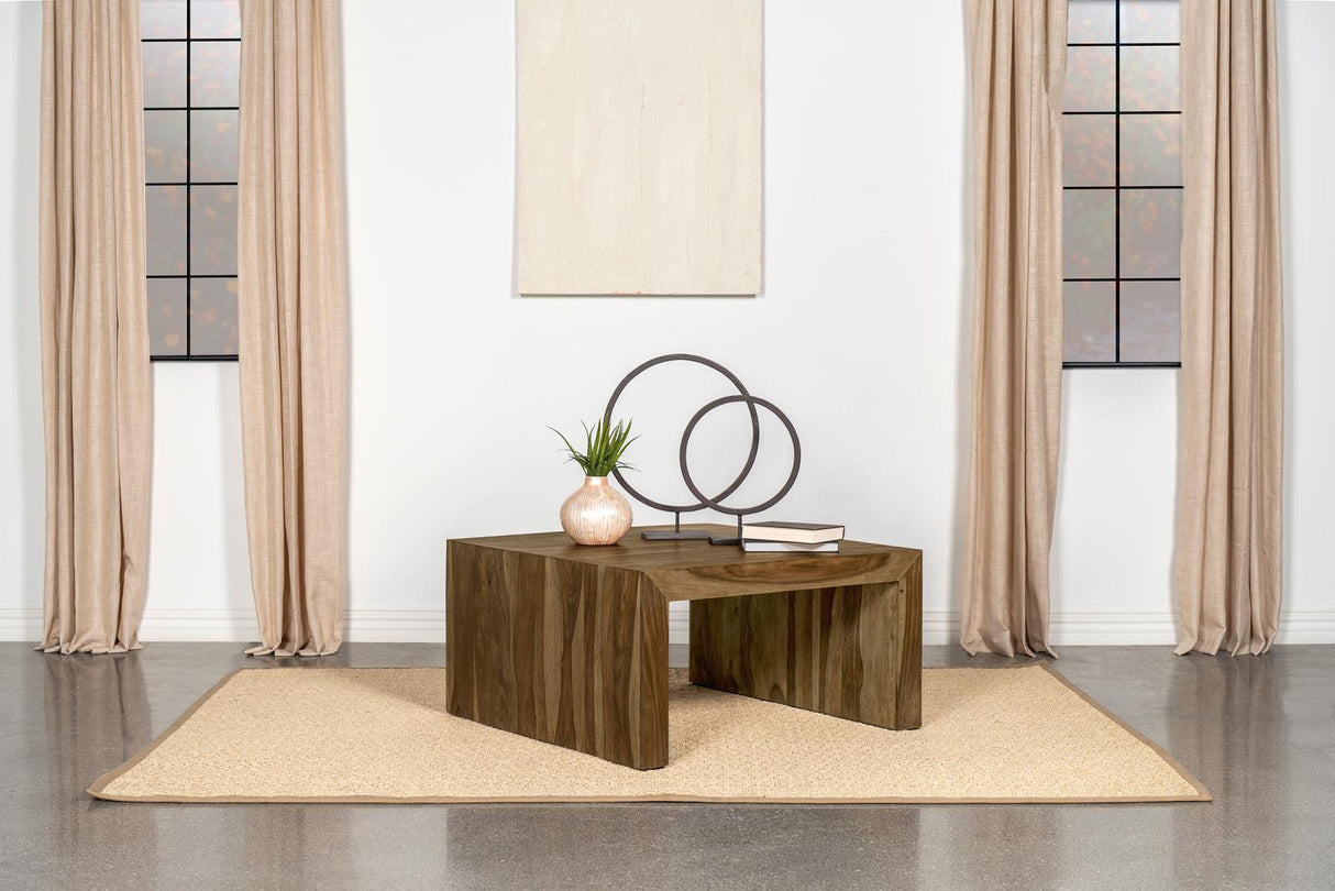 Odilia Square Solid Wood Coffee Table Auburn by Coaster at Eve Furniture