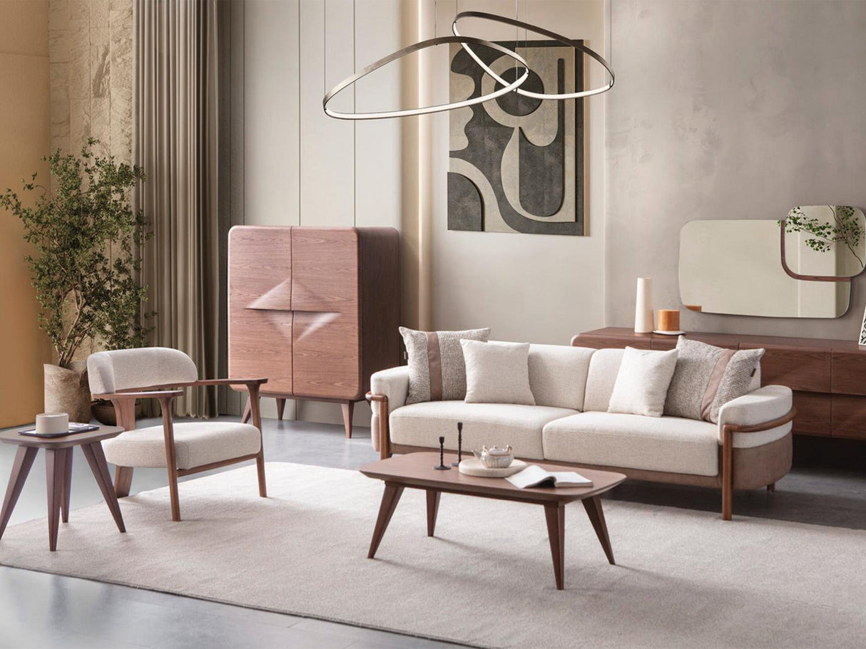 Odin Cream Convertible 4 Seater Sofa by Furnia at Eve Furniture