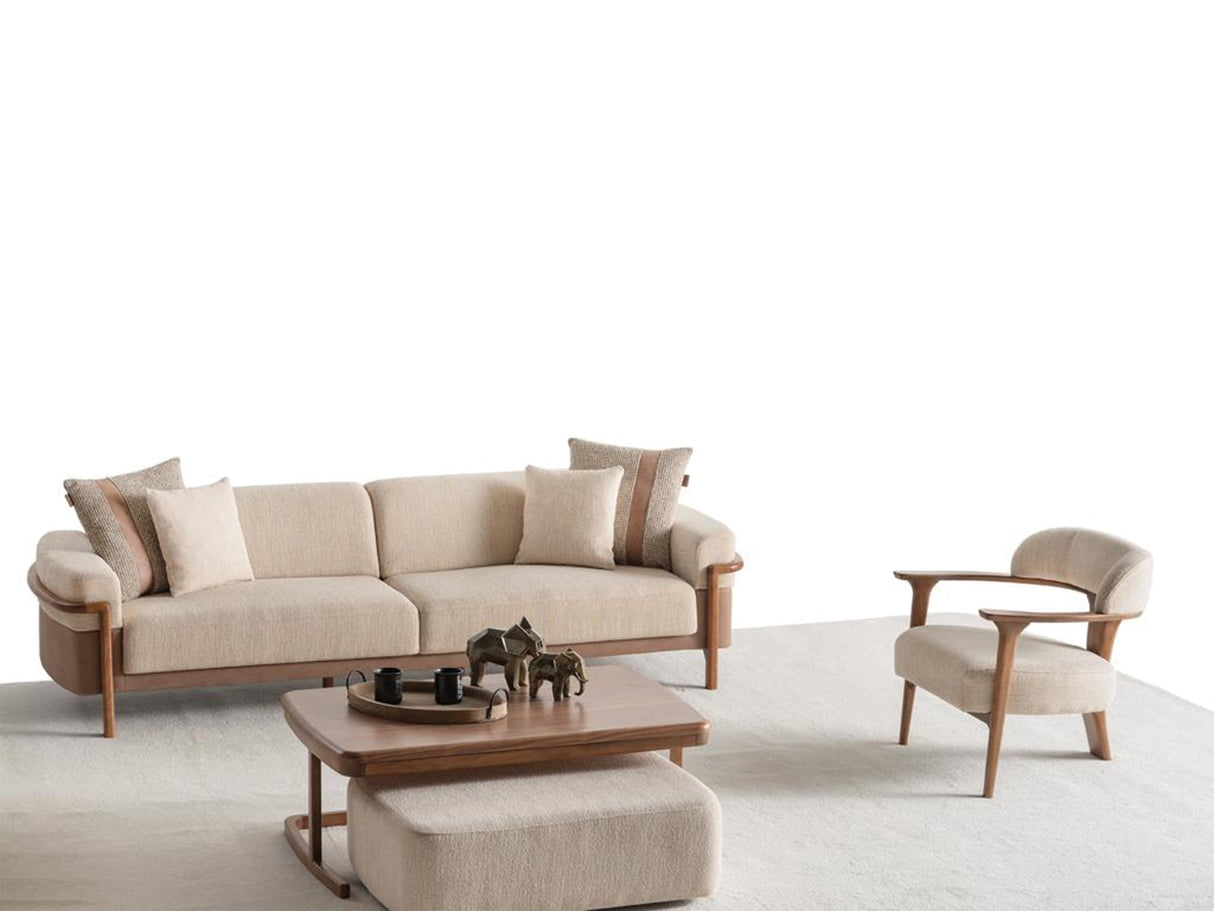Odin Cream Convertible 4 Seater Sofa by Furnia at Eve Furniture
