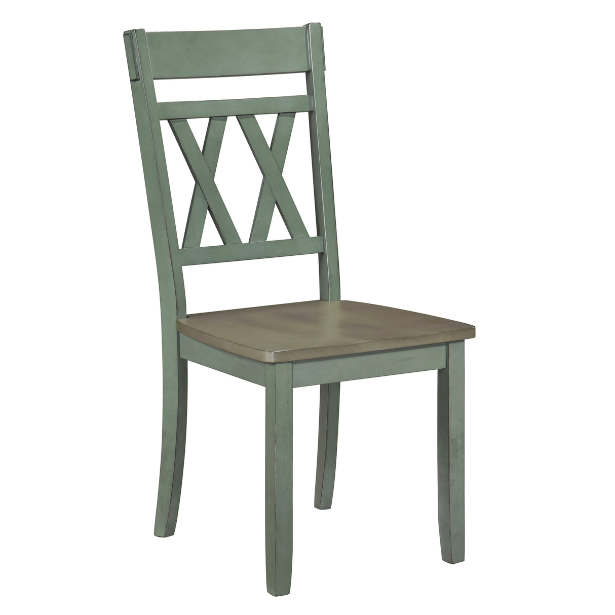 Ogden Teal Double X-Back Side Chair, Set of 2 by Homelegance at Eve Furniture
