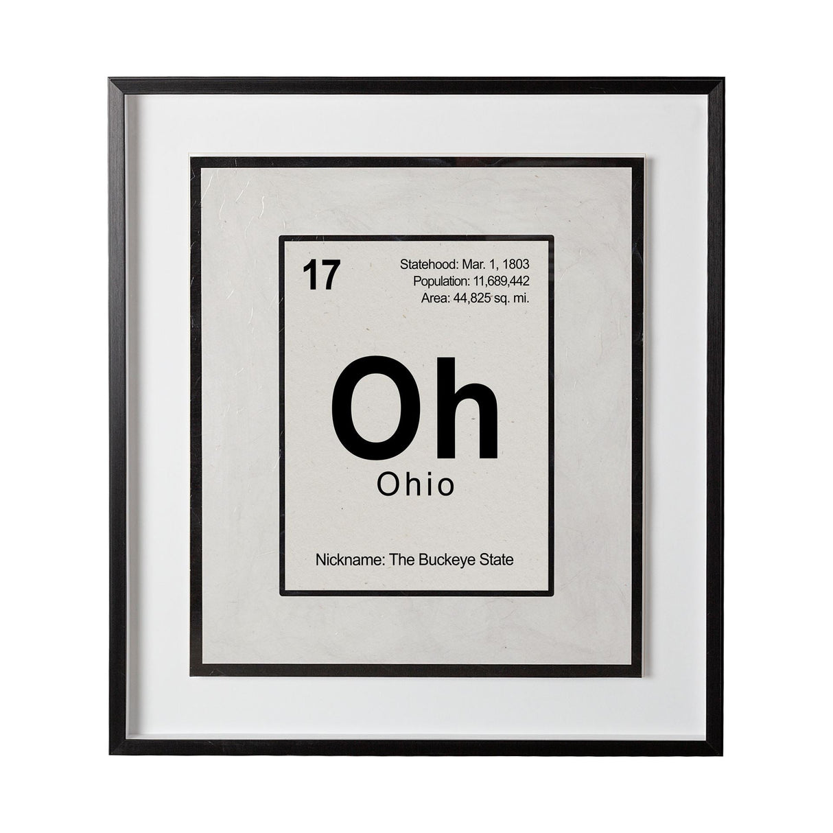 Ohio by Glartlab a Hand Embellished Textured Framed Art Print Matted under Glass by Mercana at Eve Furniture