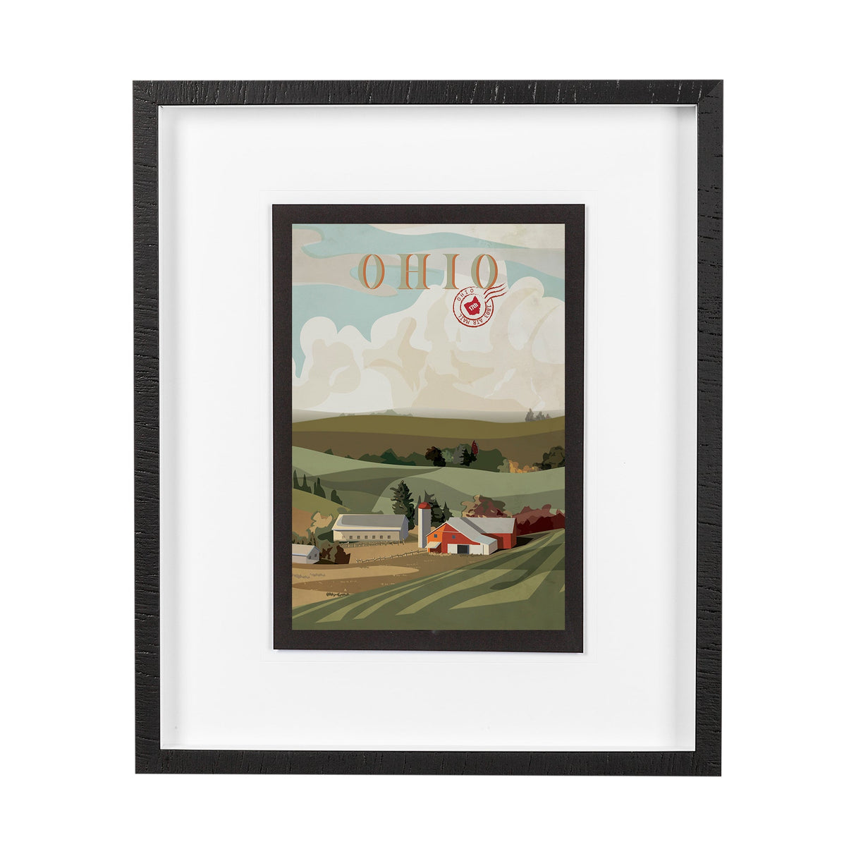 Ohio Go USA (M) by Mercana Studio a Framed Art Print Matted under Glass by Mercana at Eve Furniture