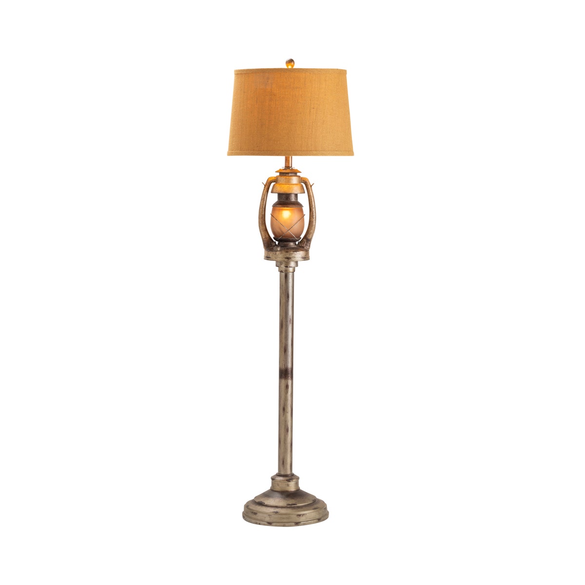 Oil Lantern Grey/Bronze Floor Lamp by Crestview at Eve Furniture
