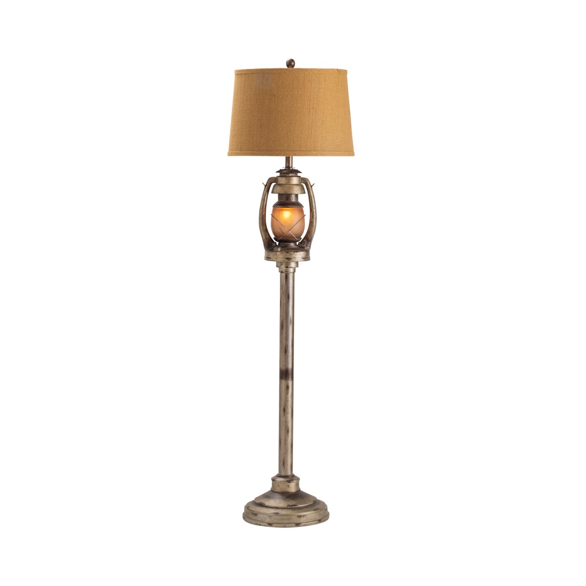 Oil Lantern Grey/Bronze Floor Lamp by Crestview at Eve Furniture