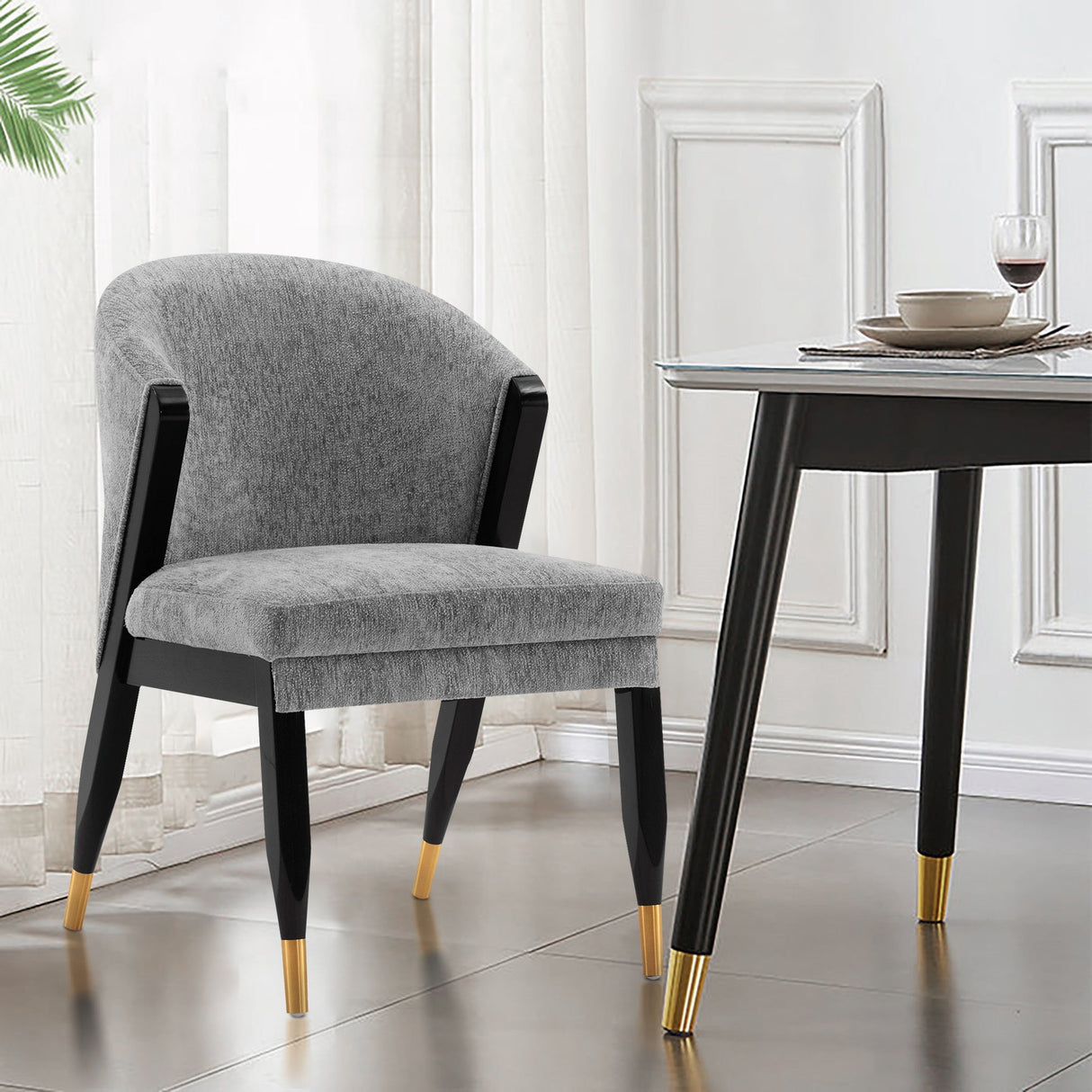 Ola Dining Chair in Grey by Manhattan Comfort at Eve Furniture