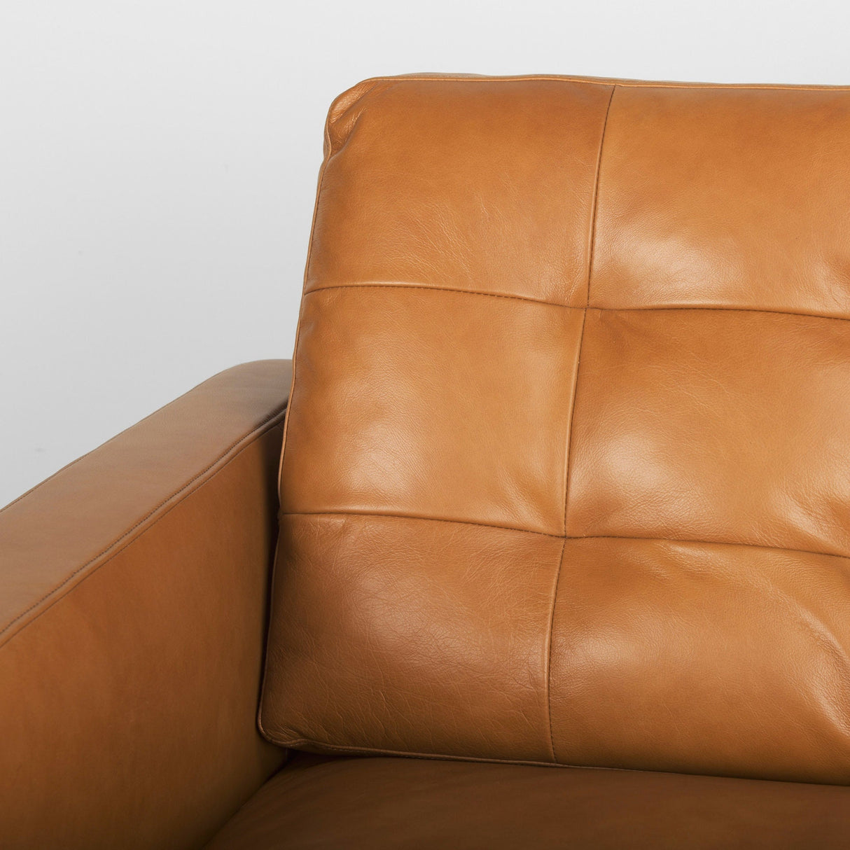 Olaf 88.2L x 37.8W x 35.0H Tan Leather Sofa by Mercana at Eve Furniture