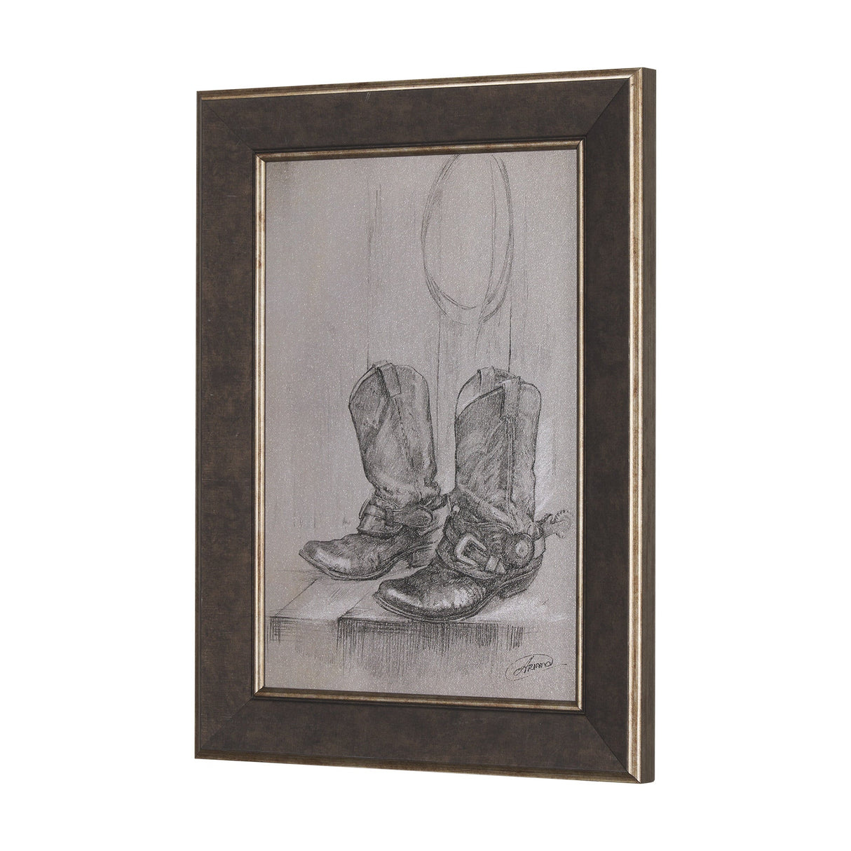 Old West Collection I ( Farm view) by Mercana Studio a Hand Embellished Textured Framed Art Print by Mercana at Eve Furniture