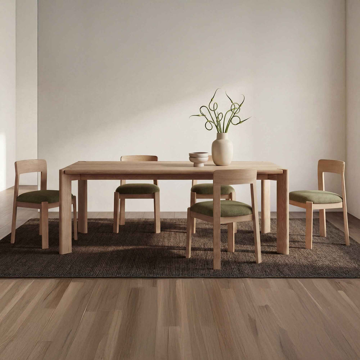 Oli Dark Green/Natural Dining Chair (Set of 2) by Moe's Home at Eve Furniture
