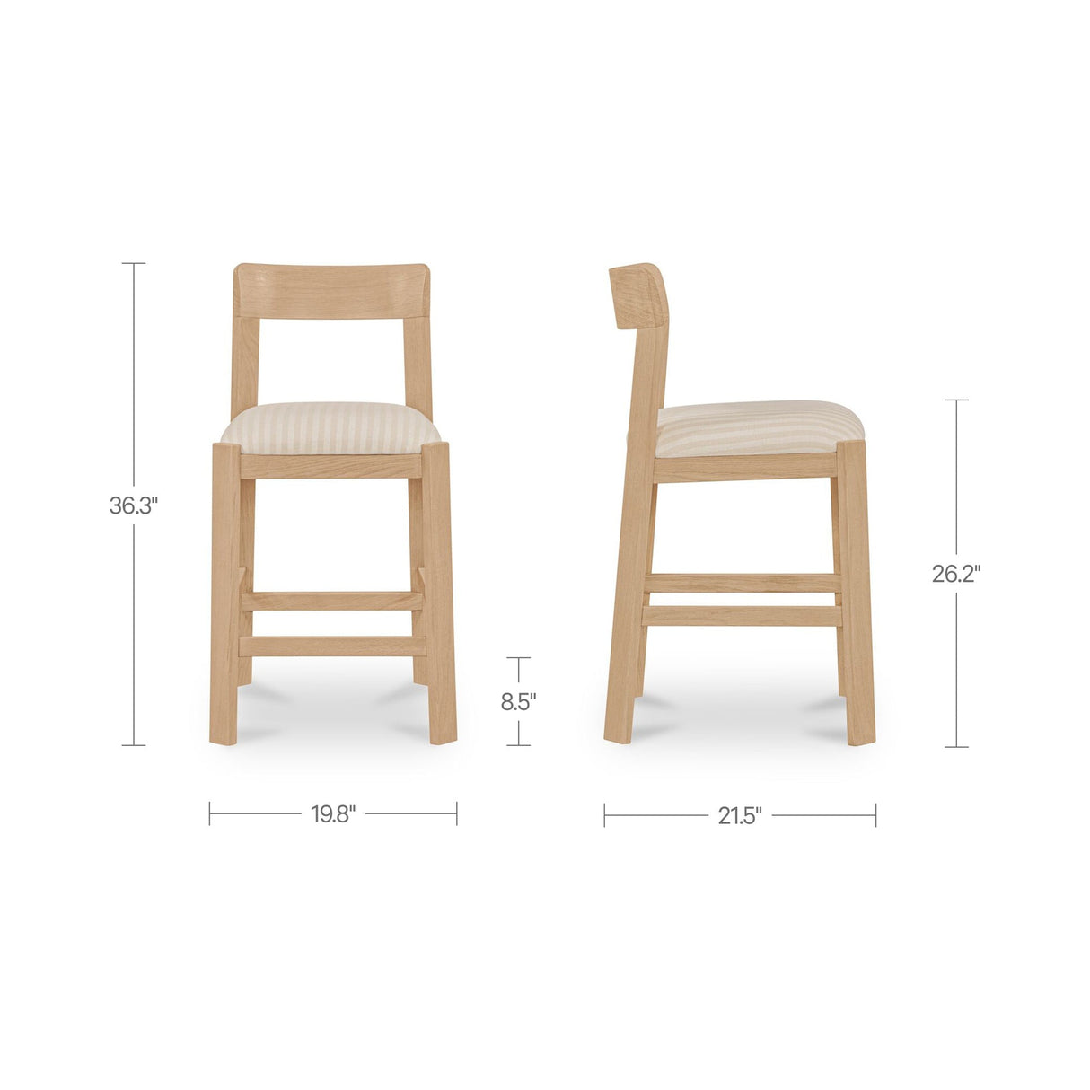 Oli Stripe/Natural Counter Stool by MOES at Eve Furniture