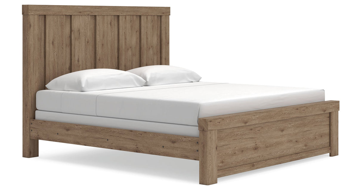 Oliandon Light Brown King Panel Bed by Ashley at Eve Furniture