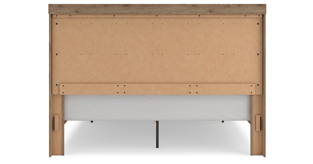 Oliandon Light Brown King Panel Storage Bed by Ashley at Eve Furniture