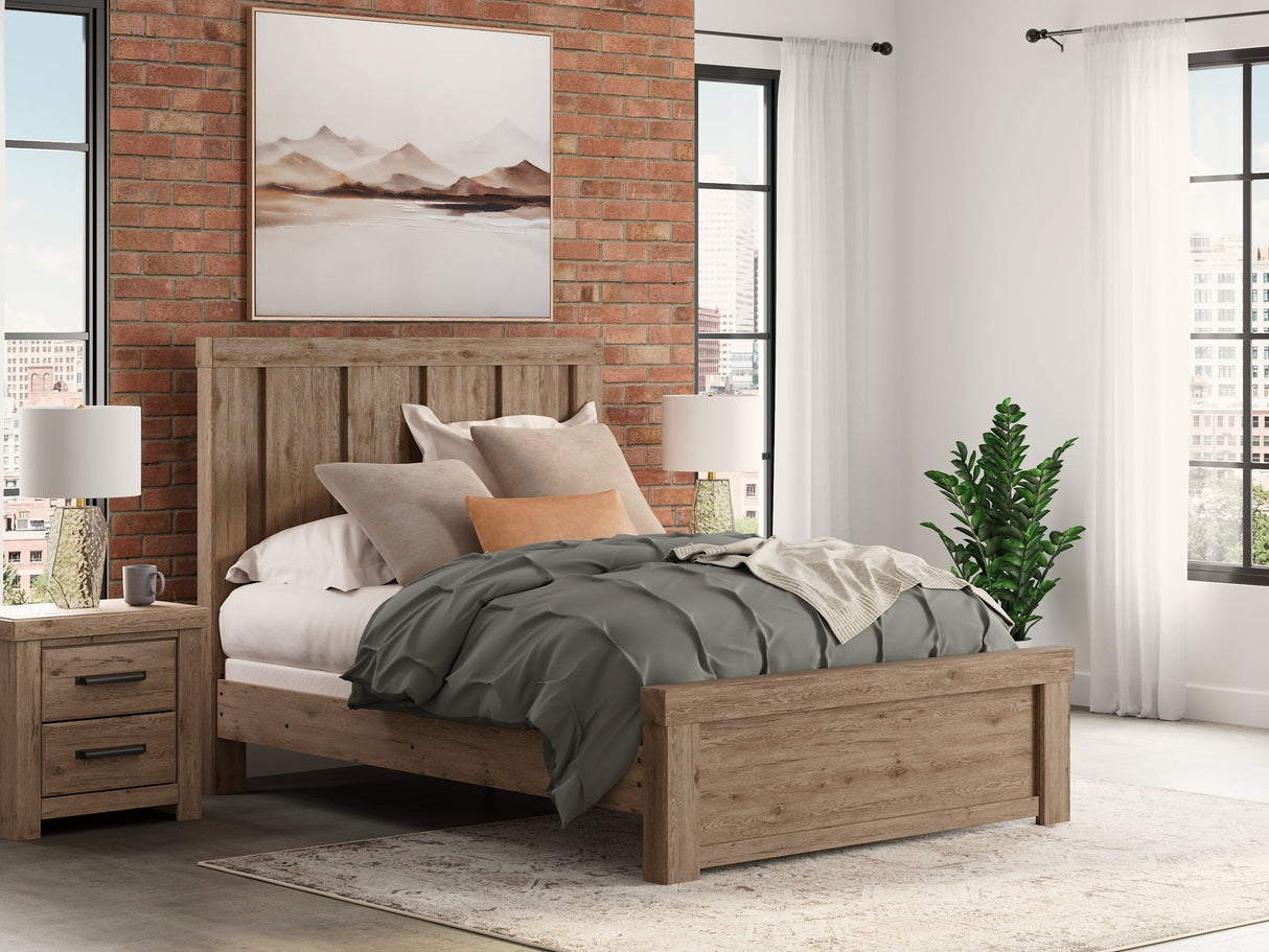 Oliandon Light Brown Queen Panel Bed by Ashley at Eve Furniture