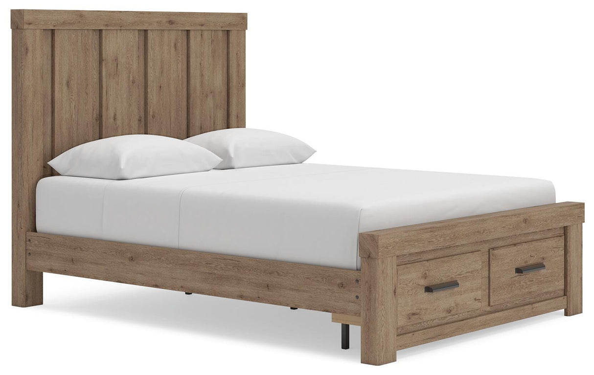 Oliandon Light Brown Queen Panel Storage Bed by Ashley at Eve Furniture