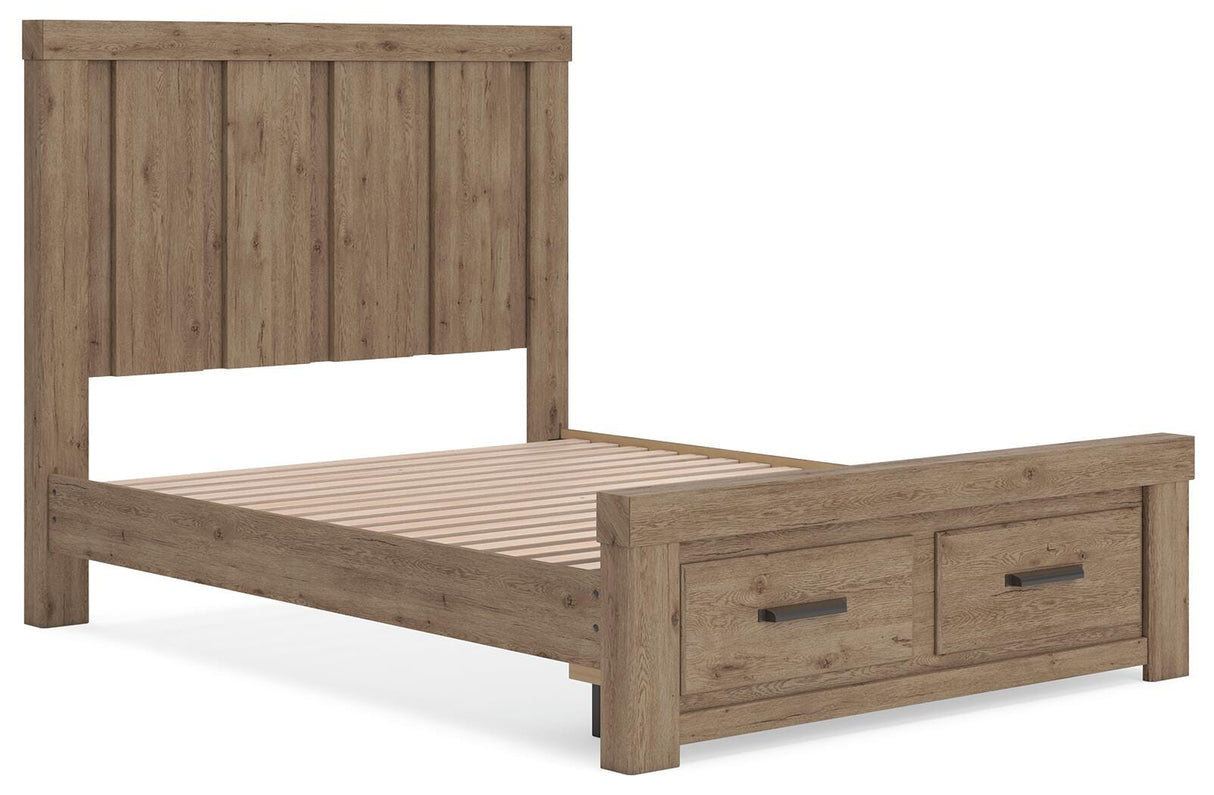 Oliandon Light Brown Queen Panel Storage Bed by Ashley at Eve Furniture