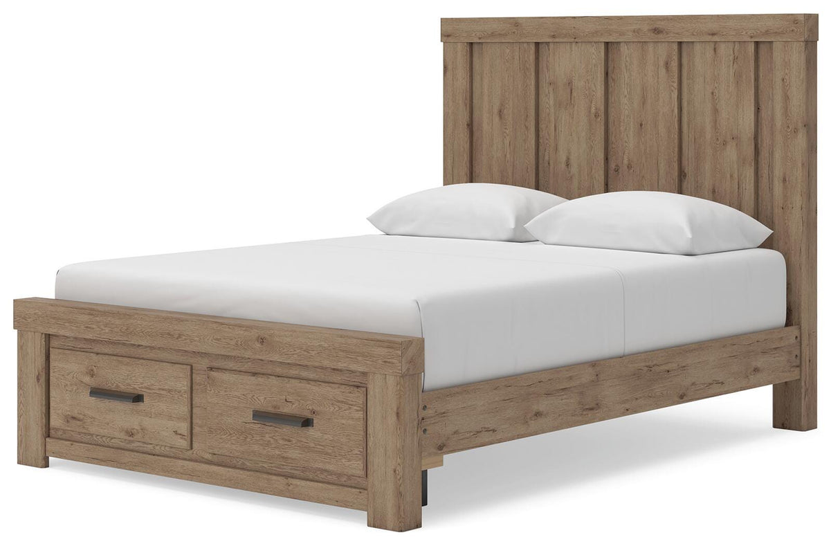 Oliandon Light Brown Queen Panel Storage Bed by Ashley at Eve Furniture