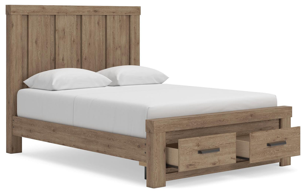 Oliandon Light Brown Queen Panel Storage Bed by Ashley at Eve Furniture