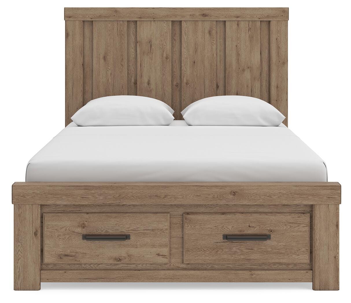 Oliandon Light Brown Queen Panel Storage Bed by Ashley at Eve Furniture