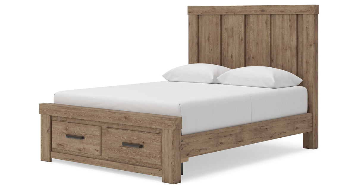 Oliandon Light Brown Queen Panel Storage Bed by Ashley at Eve Furniture