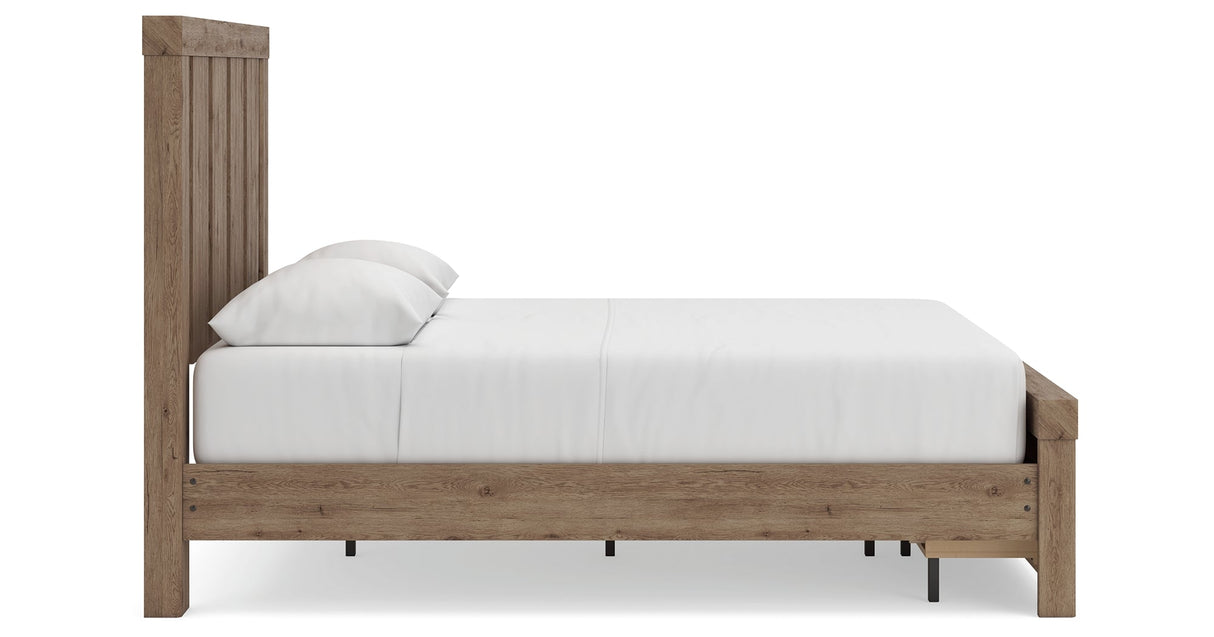 Oliandon Light Brown Queen Panel Storage Bed by Ashley at Eve Furniture