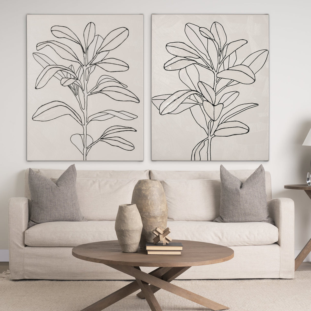 Olive Branch Countour II by Emma Scarvey a Hand Embellished Textured Canvas by Mercana at Eve Furniture