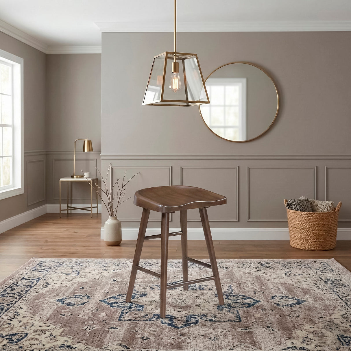 Oliver Brown Counter Height Stool, Set of 2 by Homelegance at Eve Furniture