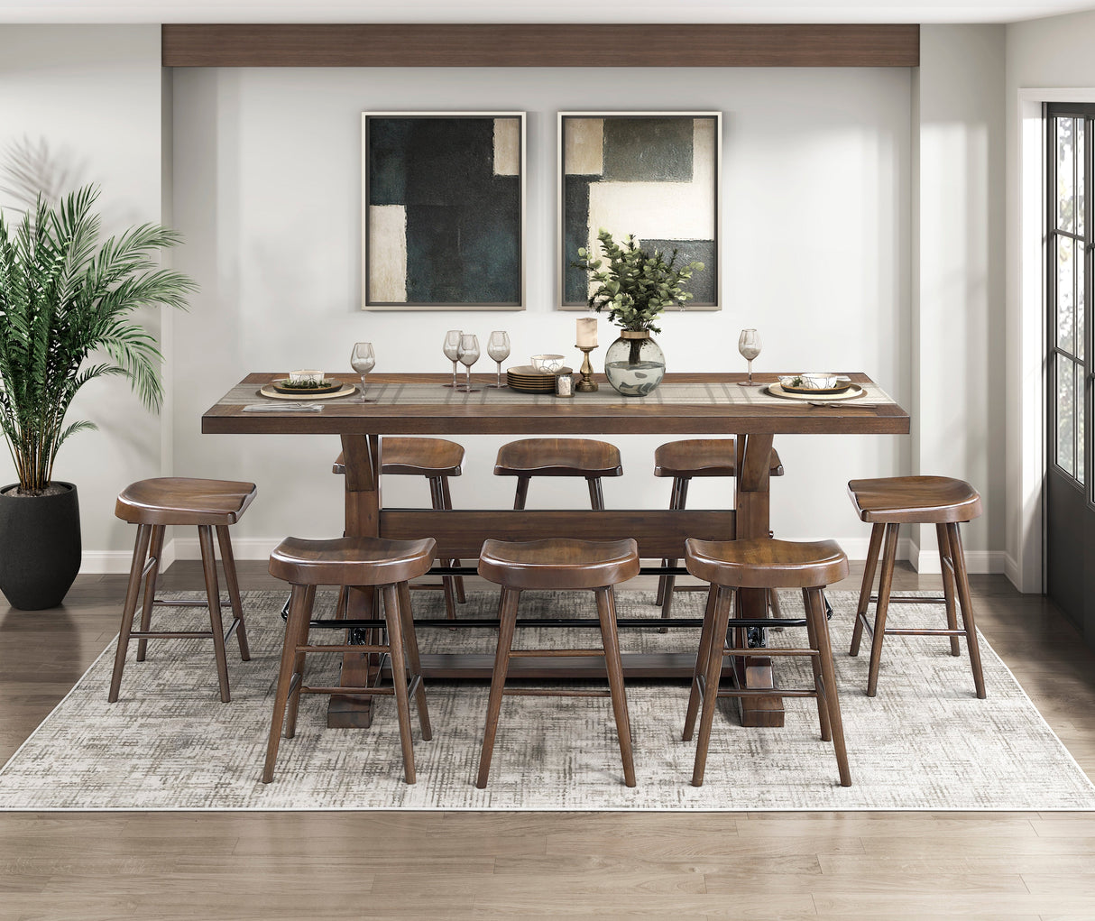 Oliver Brown Counter Height Stool, Set of 2 by Homelegance at Eve Furniture