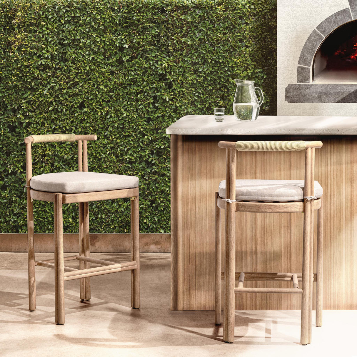 Oliver Brown Outdoor Armless Barstool by Classic Home at Eve Furniture
