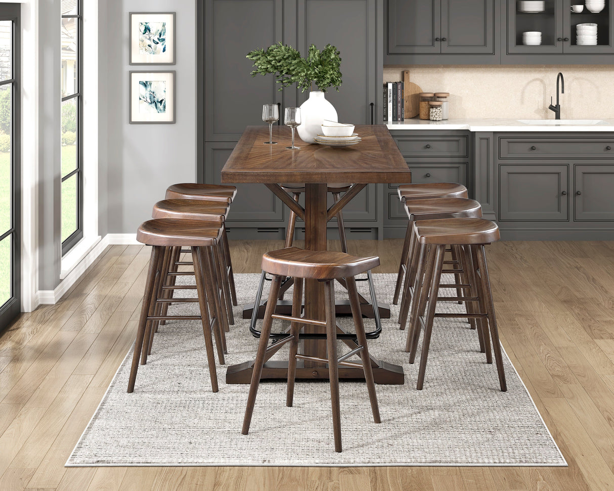 Oliver Brown Pub Height Dining Set by Homelegance at Eve Furniture