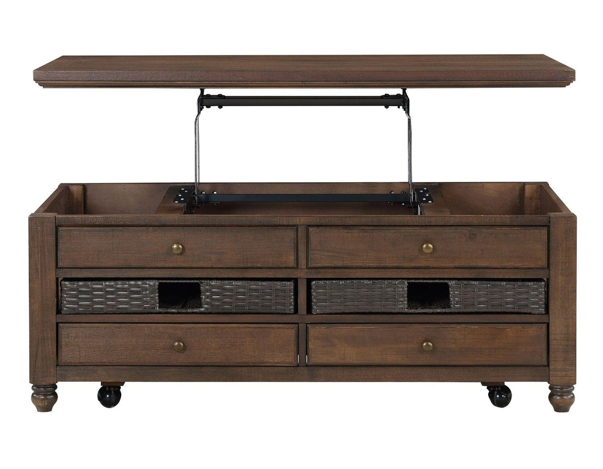 Oliver Lift-Top Cocktail Table with Casters by Steve Silver at Eve Furniture