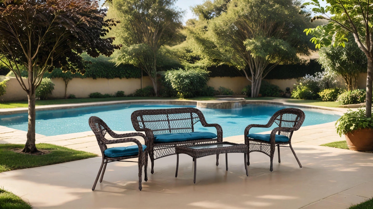 Oliveri Brown/Dark Teal 5 Pc. Outdoor Set by Furniture of America at Eve Furniture