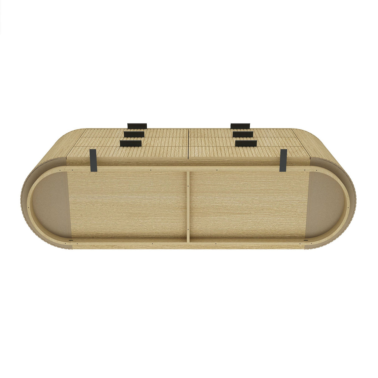 Olivia 71.3" Double Dresser in Natural Oak and Black by Manhattan Comfort at Eve Furniture