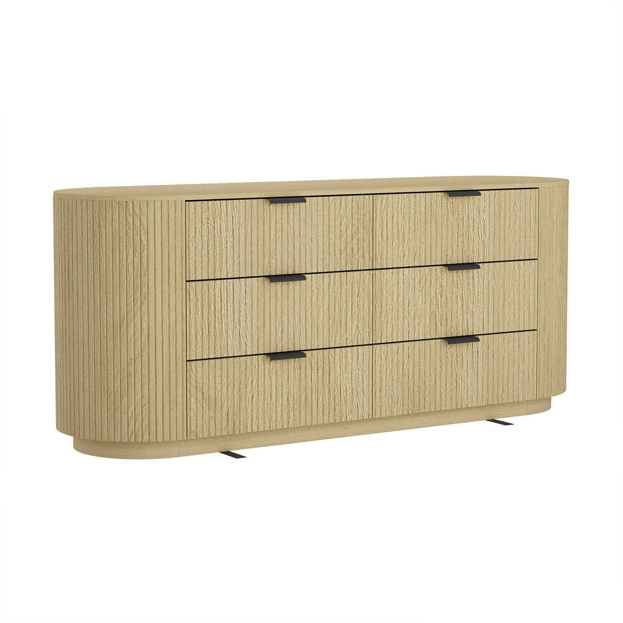 Olivia 71.3" Double Dresser in Natural Oak and Black by Manhattan Comfort at Eve Furniture