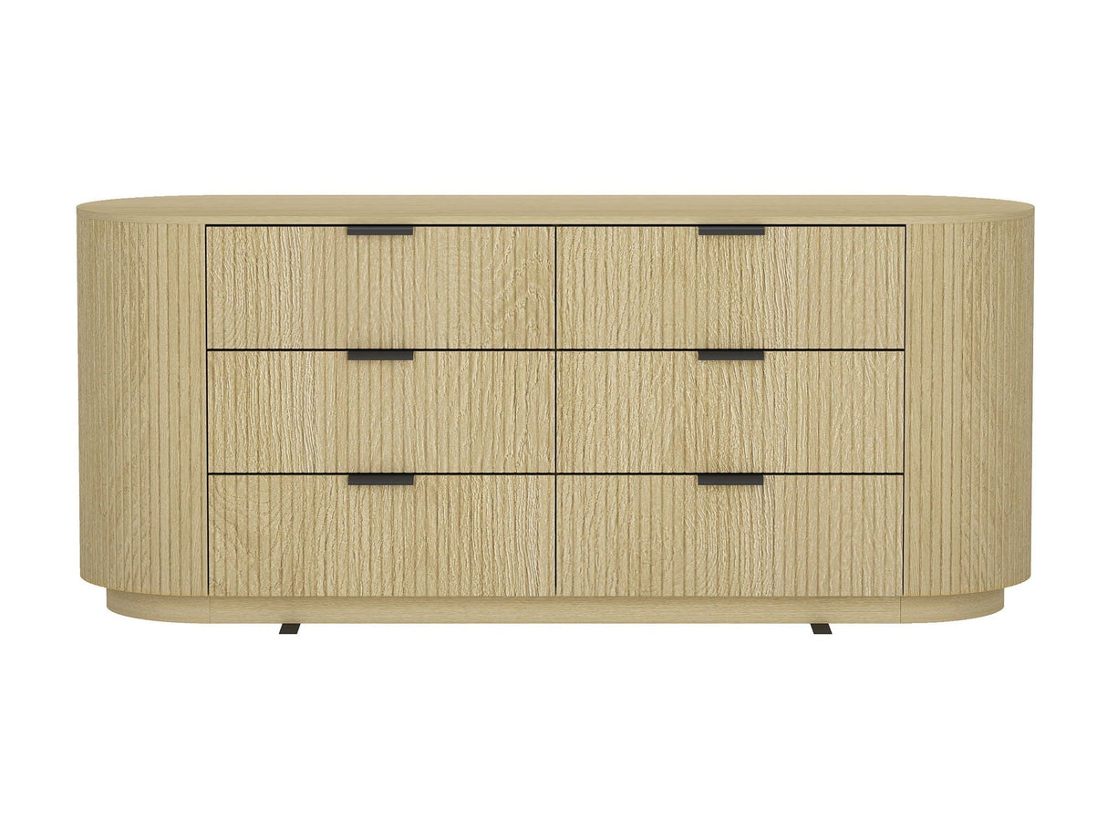Olivia 71.3" Double Dresser in Natural Oak and Black by Manhattan Comfort at Eve Furniture
