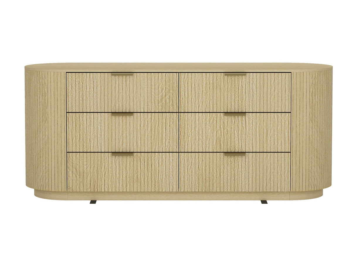Olivia 71.3" Double Dresser in Natural Oak and Gold by Manhattan Comfort at Eve Furniture