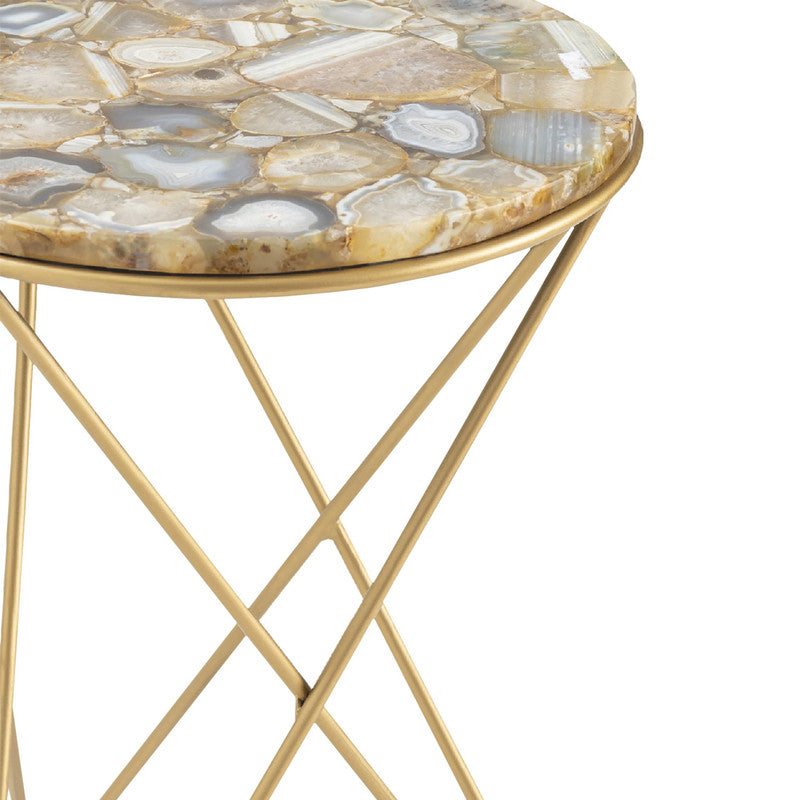 Olivia Gold/Tan Accent Table by Crestview at Eve Furniture