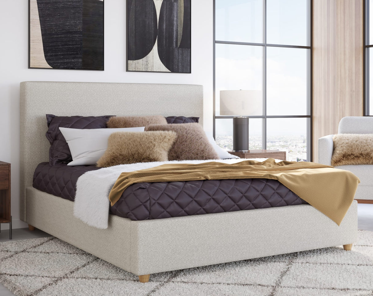 Olivia Ivory King Upholstered Platform Bed by Modus Furniture at Eve Furniture