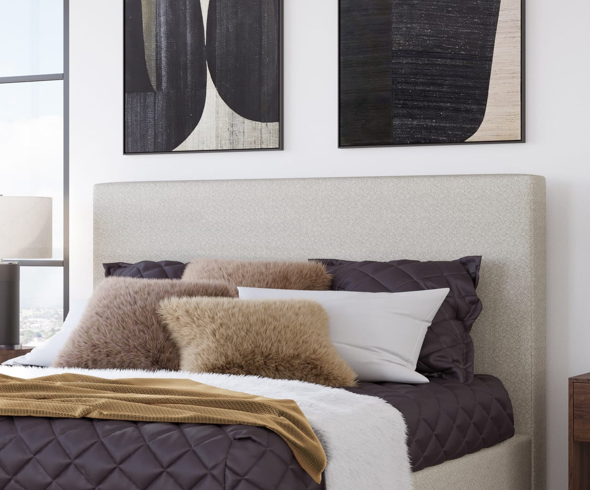 Olivia Ivory Upholstered Queen Headboard by Modus Furniture at Eve Furniture