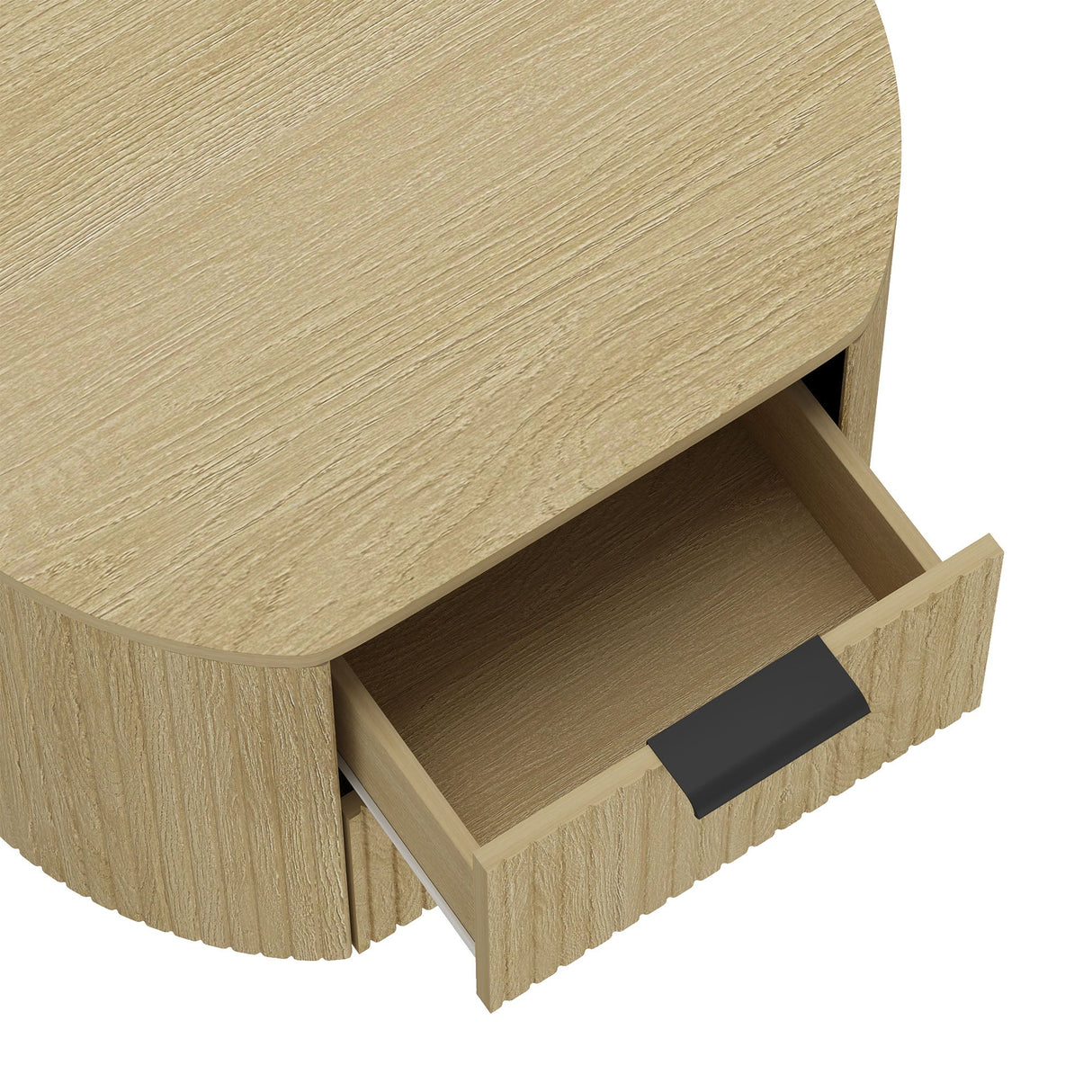 Olivia Nightstand in Natural Oak and Black by Manhattan Comfort at Eve Furniture