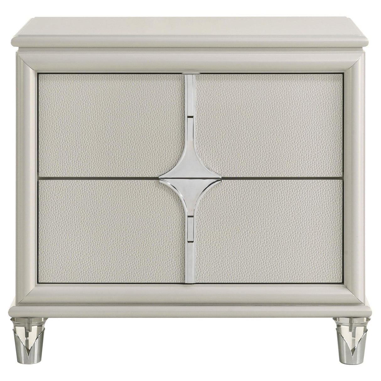 Olivia Pearl White 2-drawer Nightstand Bedside Table by Coaster at Eve Furniture